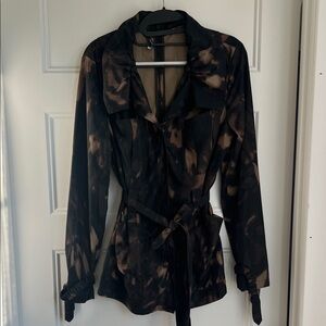 Tahari Black and Brown Camouflage Jacket